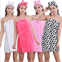 Bathrobe Women 2014 Winter Hot Sale Soft Flannel Casual Solid Sexy Warm Together Bow Headband Women’s Robes Bath Robe H1329