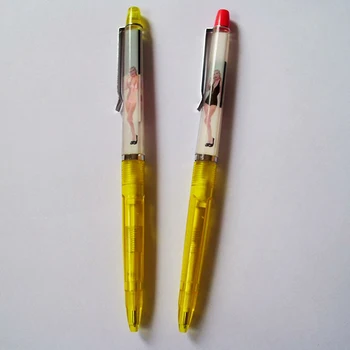 Plastic Naked Woman Undress Girls Pen Promo Liquid Oil Unrobe Lady Sex