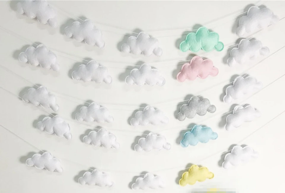 Подвеска ручной работы в скандинавском стиле, украшение на стену в виде облака, Игровая палатка для детской комнаты, украшение для кровати