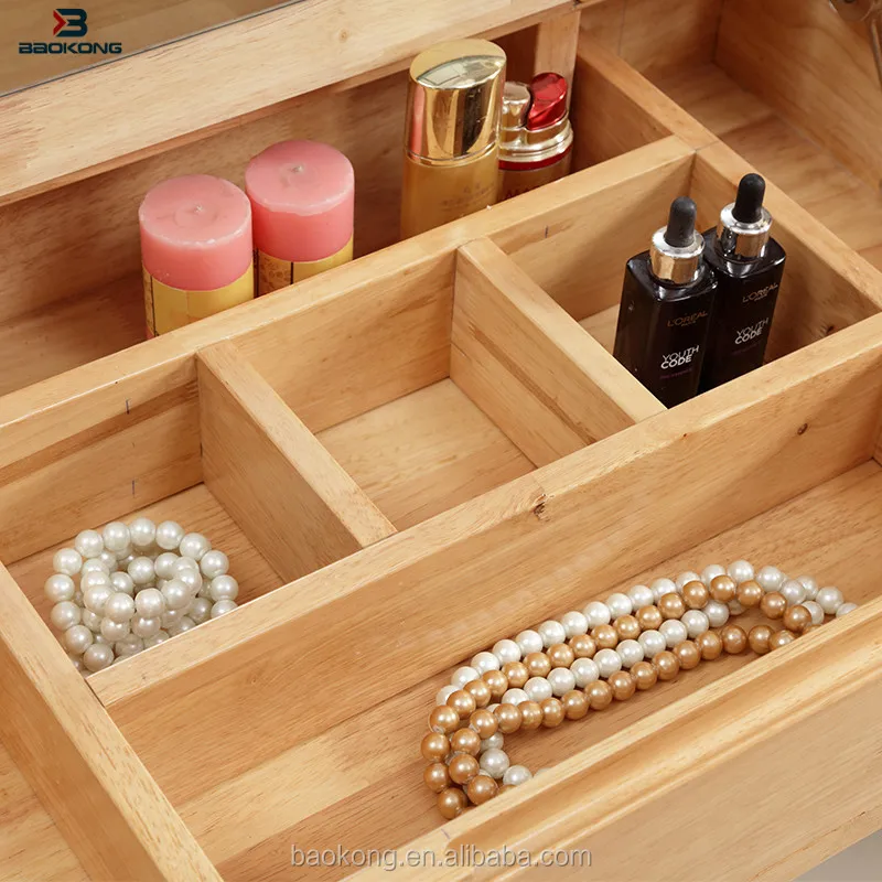 Simple Wooden Dressing Table With Drawer and Mirror Designs