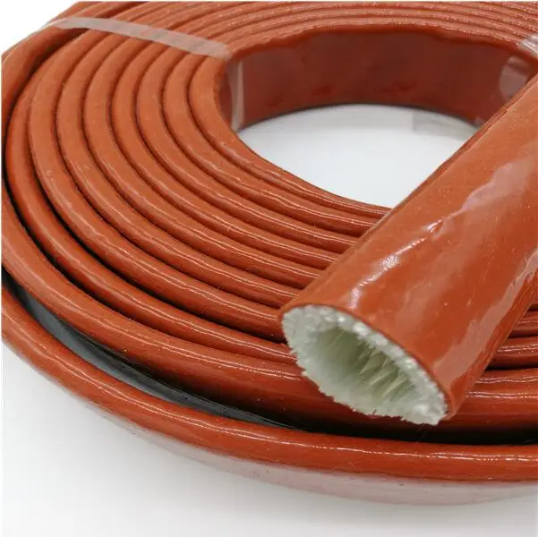 Silicone Coated Fiberglass Heat Protection Fire Sleeving ID 22 mm 4000V BLACK 