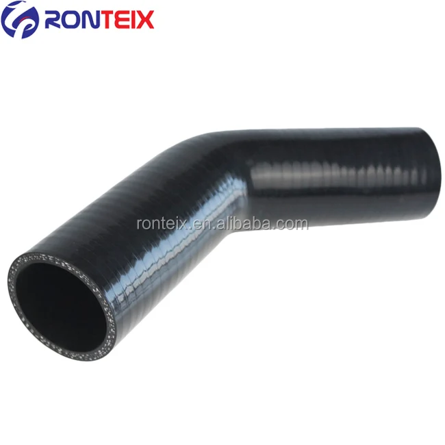 Squirrelly 2.75 inch 3-Ply 45 Degree Elbow Silicone Coupler Turbo Intake Intercooler Pipe Black 