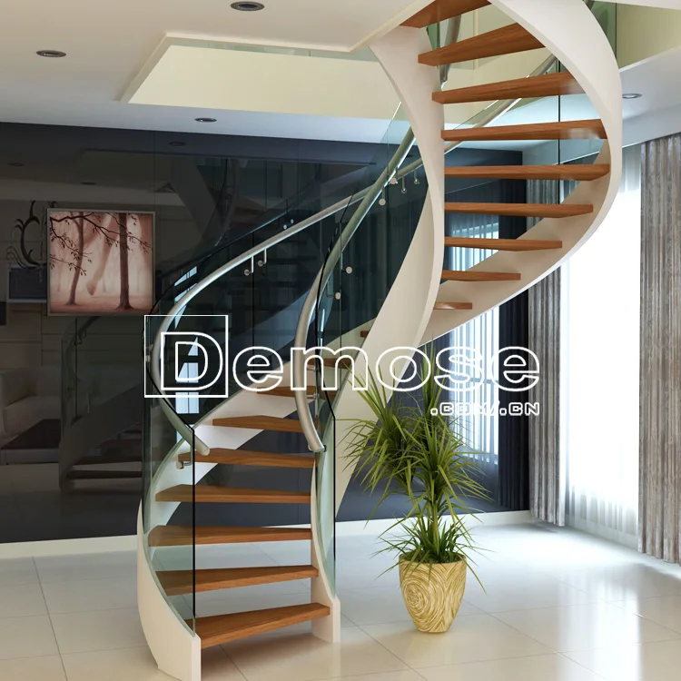 Cheap Wood Tread Glass Panel Railing Spiral Stairs Buy Price Of Wood Spiral Staircase Glass Panels Standard Sizes Used Spiral Staircase Product On Alibaba Com