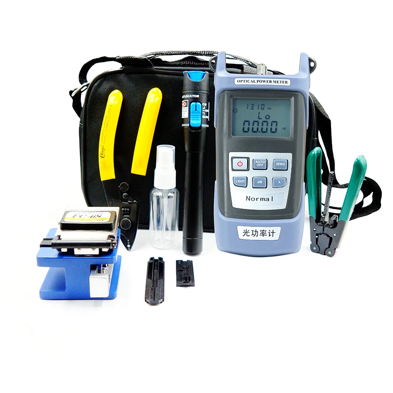 50mw VFL ftth fiber optic tool kits with fc-6s cleaver and power meter vfl 50km Lysee Fiber Optic Equipments 