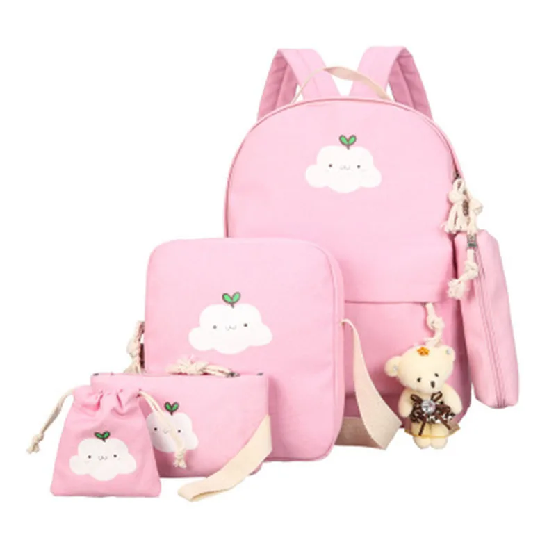 Conjunto De Mochilas Escolares. Mochila De Niños Aislados En Fondo Blanco.  Bolsa Con Papel De Lápiz De Regla. Perilla Ilustración del Vector -  Ilustración de fondo, retroceder: 191849228