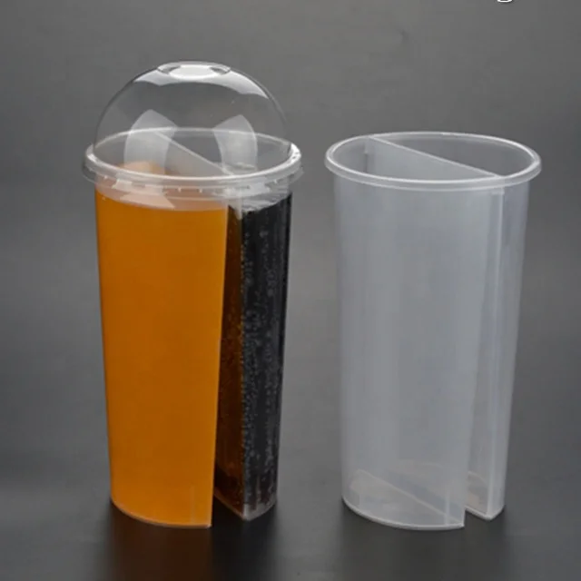 Split Cup Bubble Tea Cup Plastic Cup Hard Plastic Share Injection ...