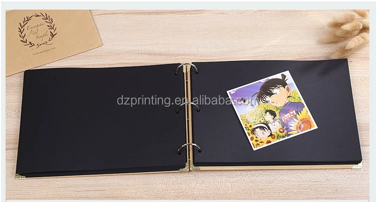 Hollow Out Heart-Shape Design 3 Ring Binder Kraft Cover A4 Scrapbook Photo Album  for Lover