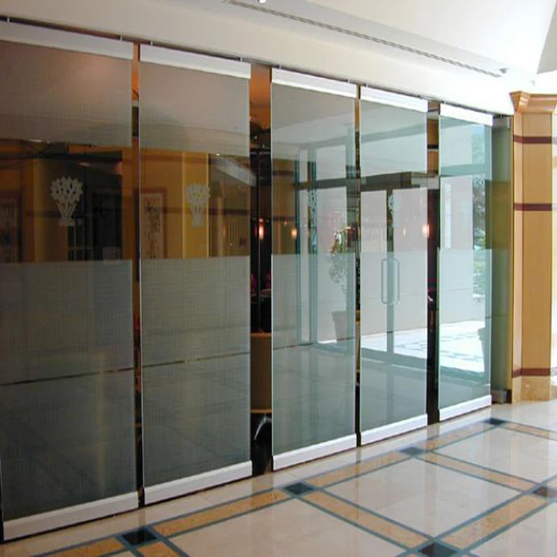 Modular Portable Aluminum Office Frameless Conference Room Partition Glass Partition Wall for Office