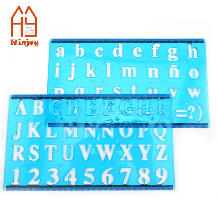 
 Пластиковый трафарет для рисования букв и цифр для использования в школе и офисе  