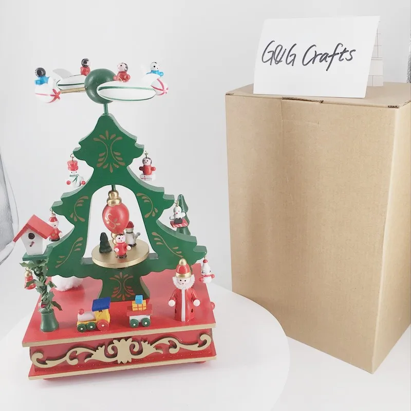 Wholesale Christmas Tree Christmas Music Box Wooden Buy Music Box Wooden,Christmas Music Box