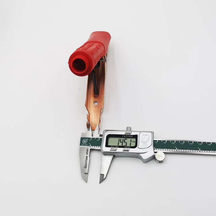 Зажим типа «крокодил», электрические зажимы типа «крокодил» для зарядки аккумулятора, пластина зарядного устройства с утолщенной трубкой из красной меди