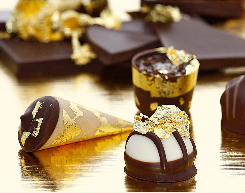 24K Edible Gold Leaf Foil Food Decoration Cake Baking Food Drink coffee hot pot healthy fashion 8X8cm_12
