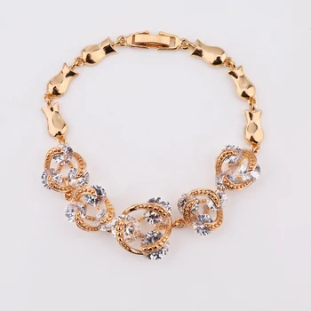 2018 Fashion Wholesale Bangle Cheap 18K Gold Plated Diamond Bracelet Jewelry