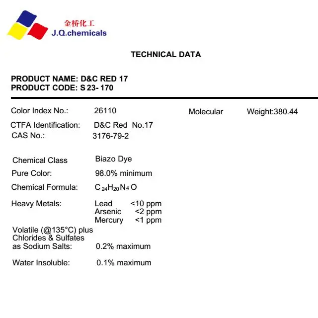 Ci D C红no 17化妆品级油溶性染料 Buy Cosmetic Oil Soluble Dye Ci D C Yellow No 17 Red Color Pigment Product On Alibaba Com