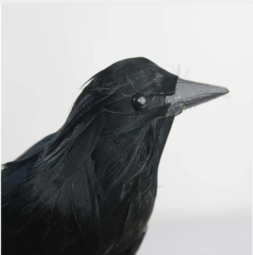 Artificial Crow Bird Crafts Realistic Party Halloween Art Feather Prop Raven