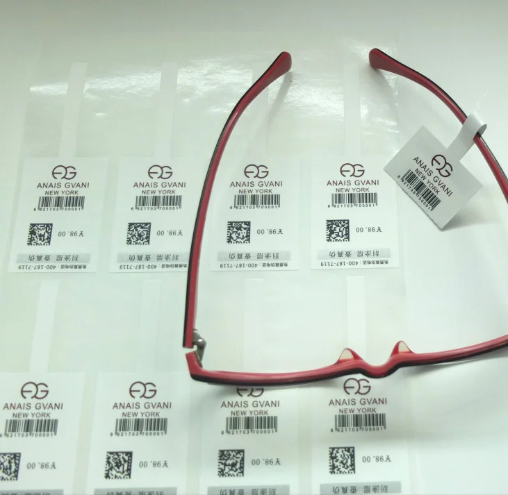 Пользовательская подвесная бирка для очков, очков, этикетка, ценники, наклейка с QR-кодом против подделки и наклейками на этикетки штрих-кода