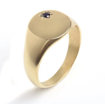 14k Gold Plated Black Zircon Engagement Designer Metal Ring