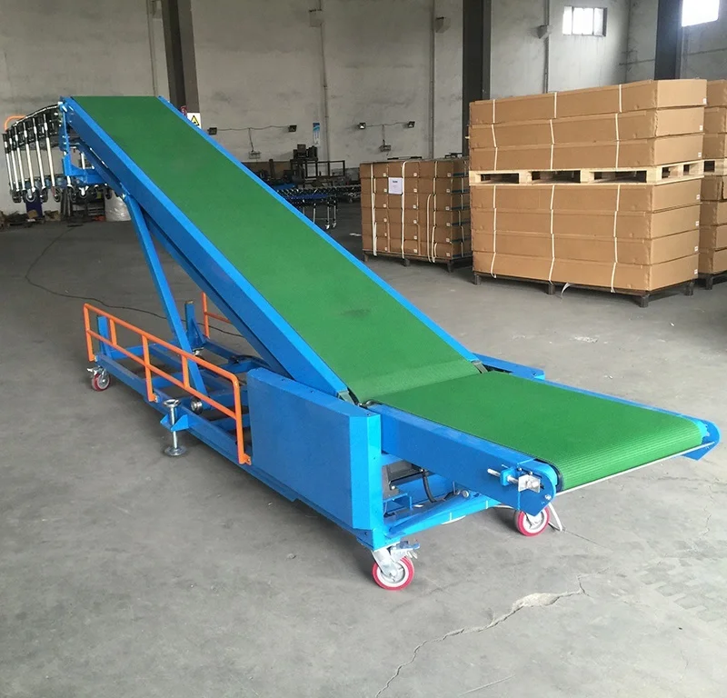 Incline Industrial Adjustable  Belt Conveyor Container Loading Ramp Used