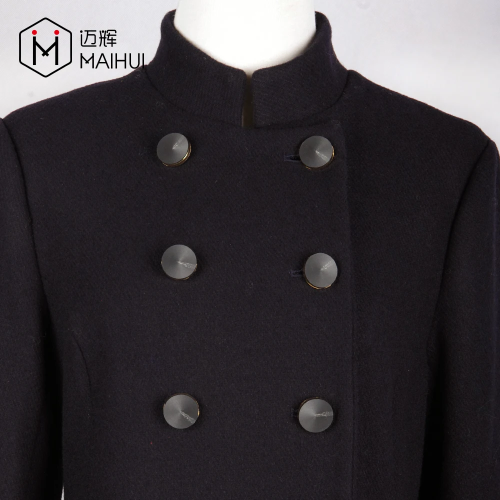 Китайский завод, двубортный тренчкот из смешанной шерсти на молнии с карманами