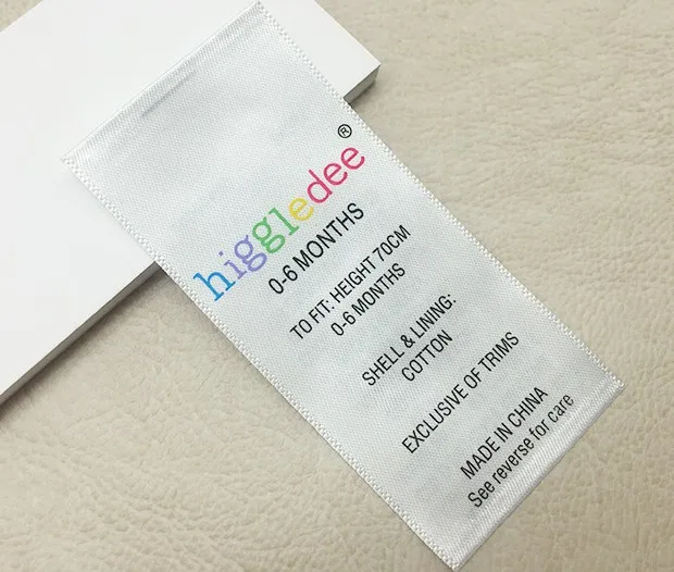 custom satin tags