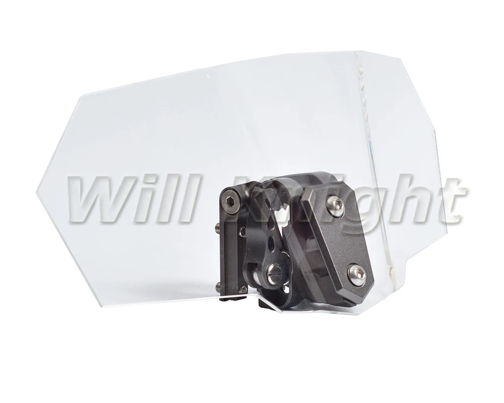 
 Универсальный Регулируемый Прозрачный ветровой экран для мотоцикла, дефлектор ветрового спойлера с матовым серым металлом  