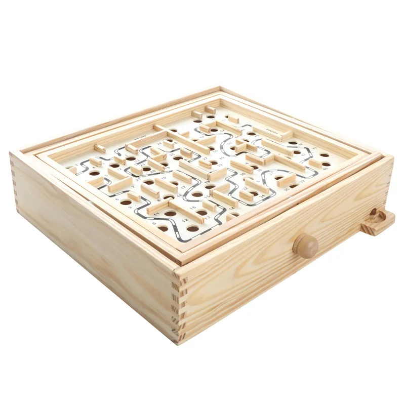 Puzzle Wooden Labyrinth Toys Board Ball Maze Games Educational for Children Hot 