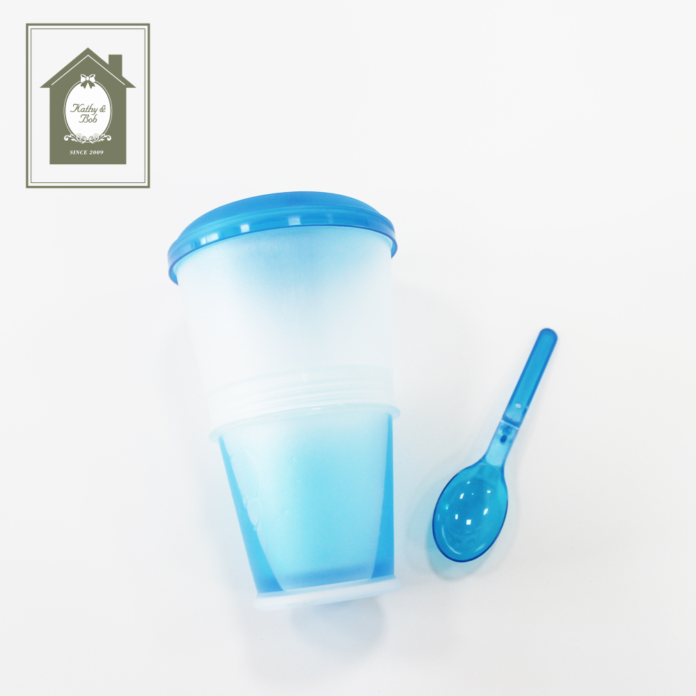 Красочная с крышкой и складной ложкой и гелем, пластиковая чашка для закусок, чашка для завтрака, хлопьев, двухслойная Изолированная пивная чашка на заказ