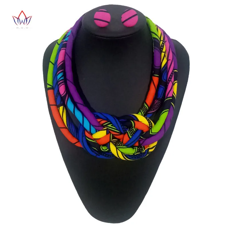 Wholesale good quality african necklace sets for women Rope Chain Statement necklace and earrings African necklace jewelry set