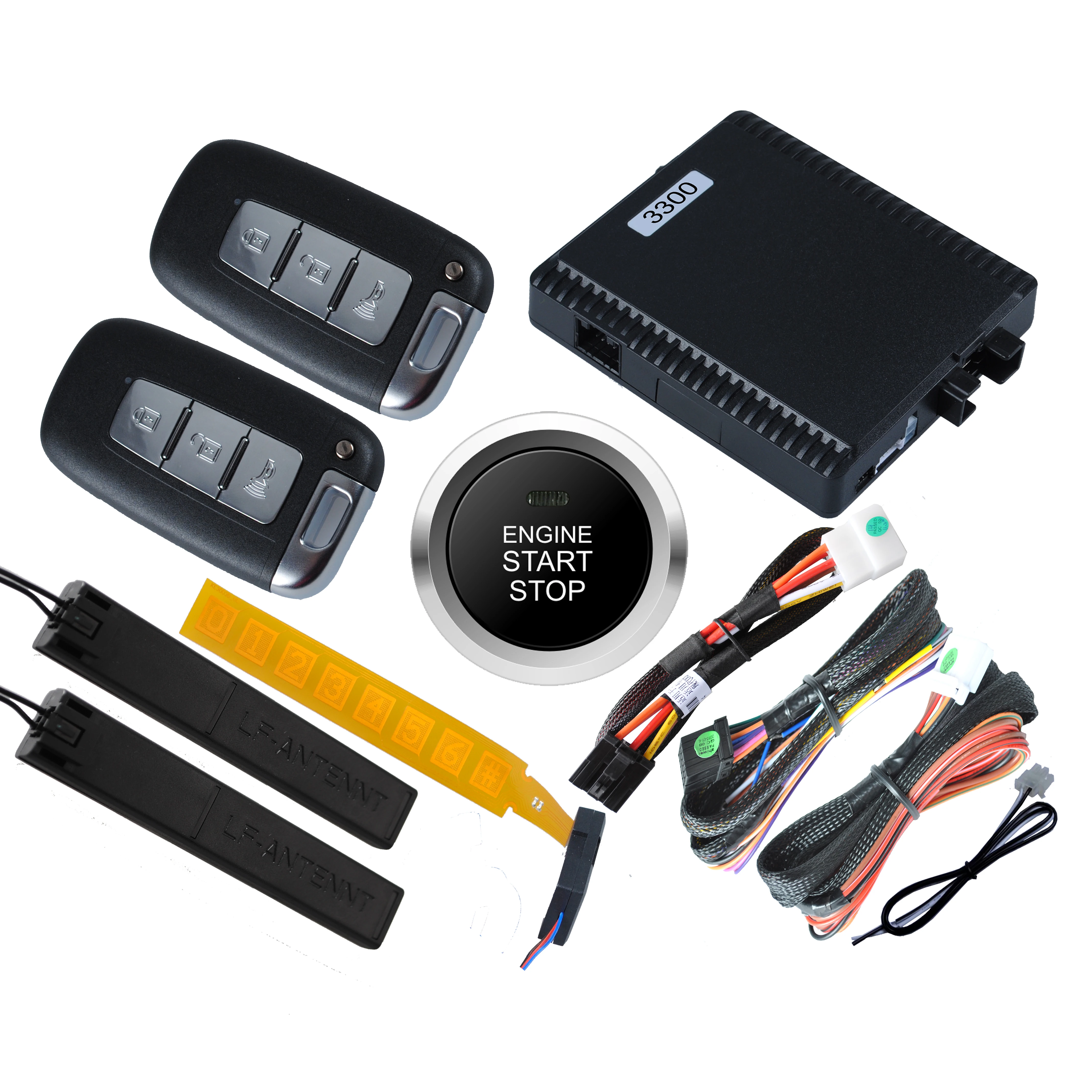 Keyless Entry Car Remote Starter System PKE Push Start Button Engine Start Stop Security Alarm System