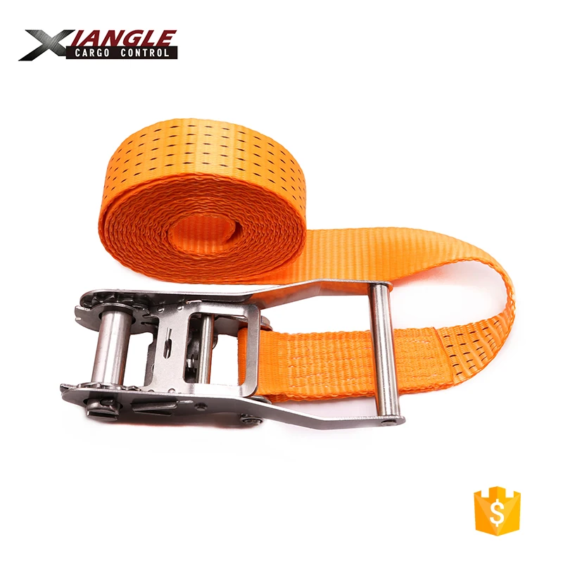 50mm 2 inch 304 stainless steel polyester webbing 5t cargo lashing 10m ratchet tie down ratchet strap