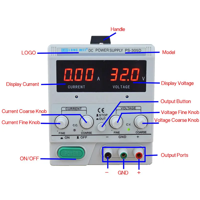 MCH 60V Lab Use Adjustable Dual Cahnnel Linear Regulated DC Power Supply With Extra Fixed 5V 4A Fixed Output MCH-K605D-II