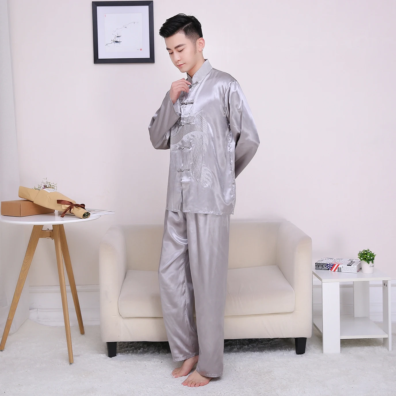 Mandarin Silk Leggings Pajamas