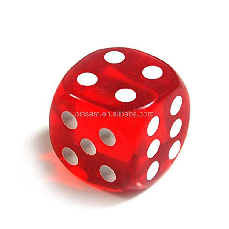 Manufacturer Polyhedral Red Color Transparent Dice for Game 14mm Plastic Dice 6 Sides
