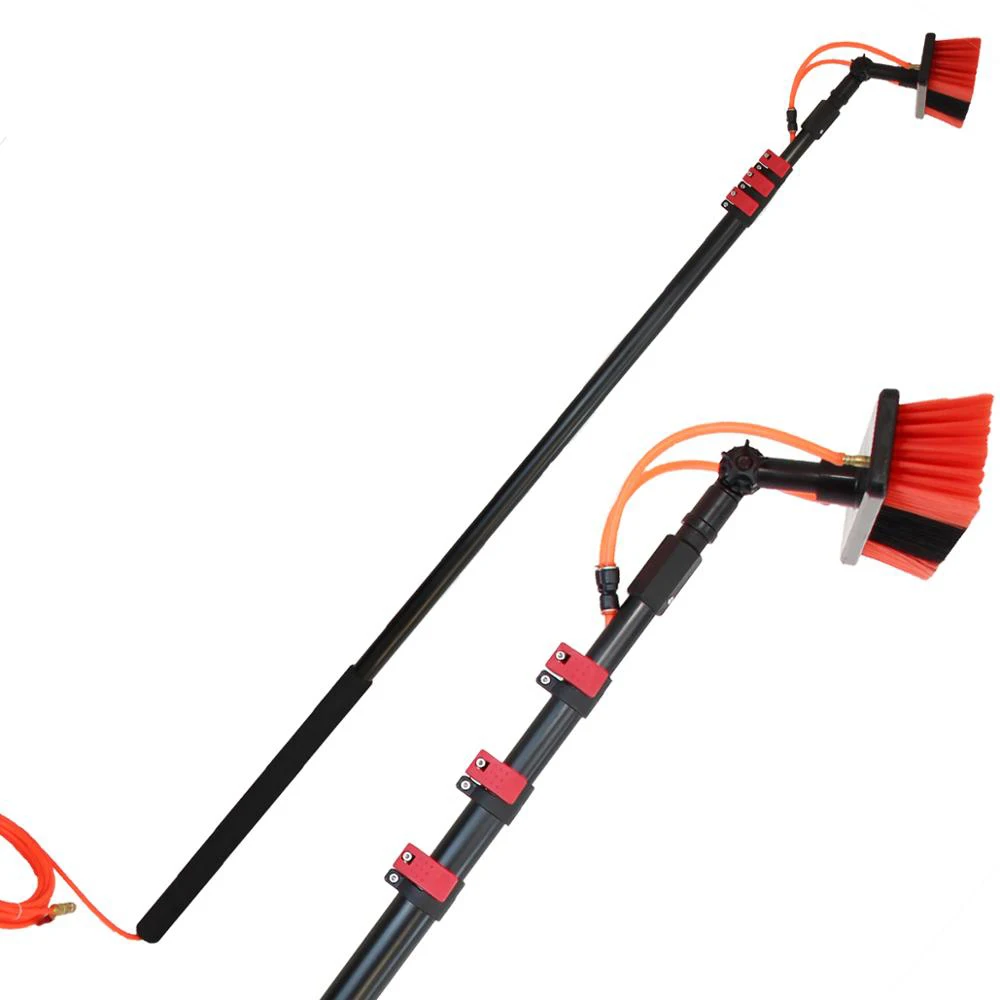 Extentool Long Handle Roof Cleaning Brush with Aluminum Telescopic Adjustable Pole