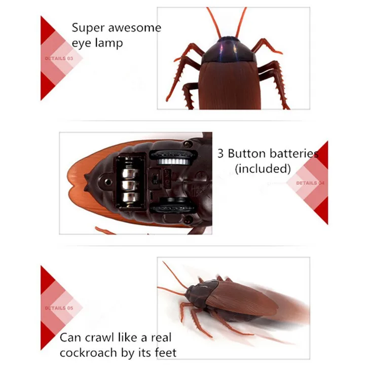 Remote Cockroach RC Cockroach DWI 9916 Mock Prank Insects RC Animal Electronic Toy Cockroach Toy