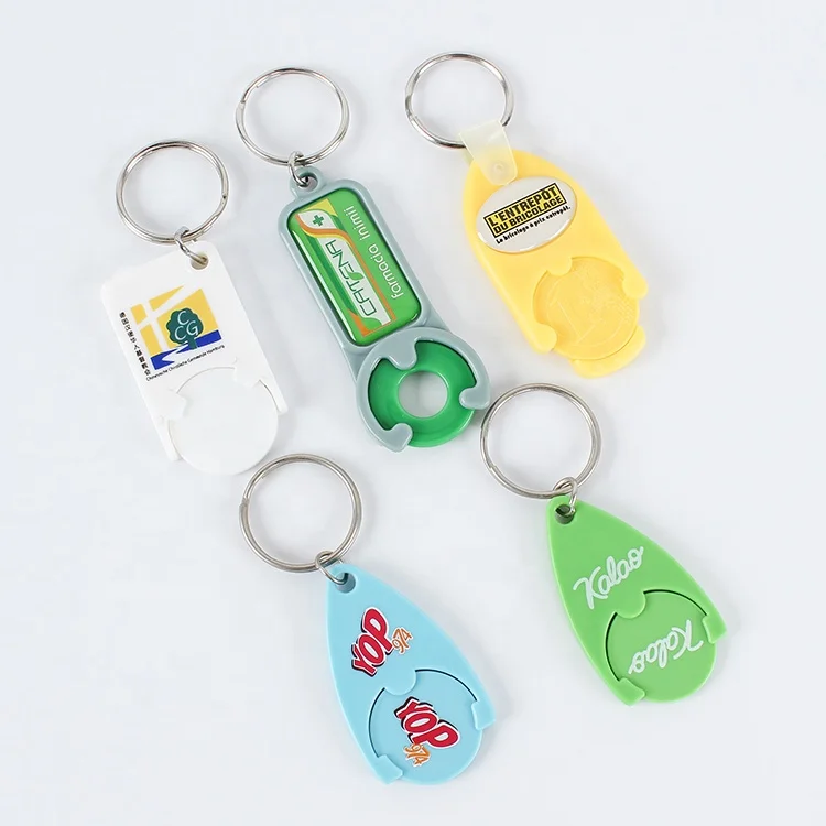 Shopping Cart Token Holder for Supermarket with Keychain