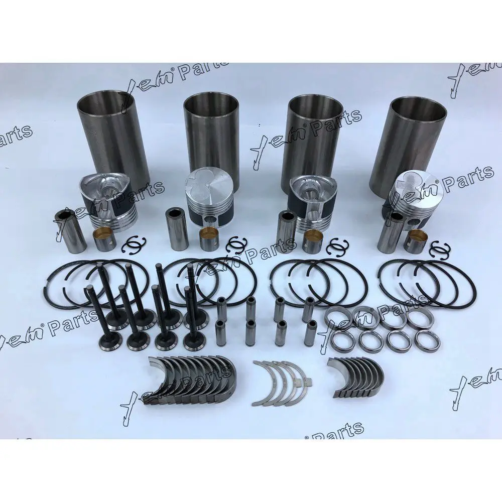 K4D Engine Rebuild Kit With Cylinder Liner Piston Rings Set Engine Bearings Valves for Mitsubishi 2