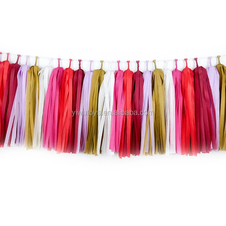 Crepe Paper Tassel Garland for Party Home Decoration