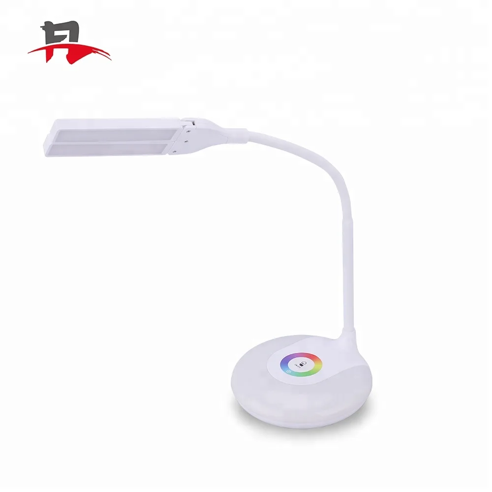 2 In1 Dimmable 7 Color Changeable USB RechargeableTable Light Adjustable Eye-Care Book Reading LED Desk Lamp