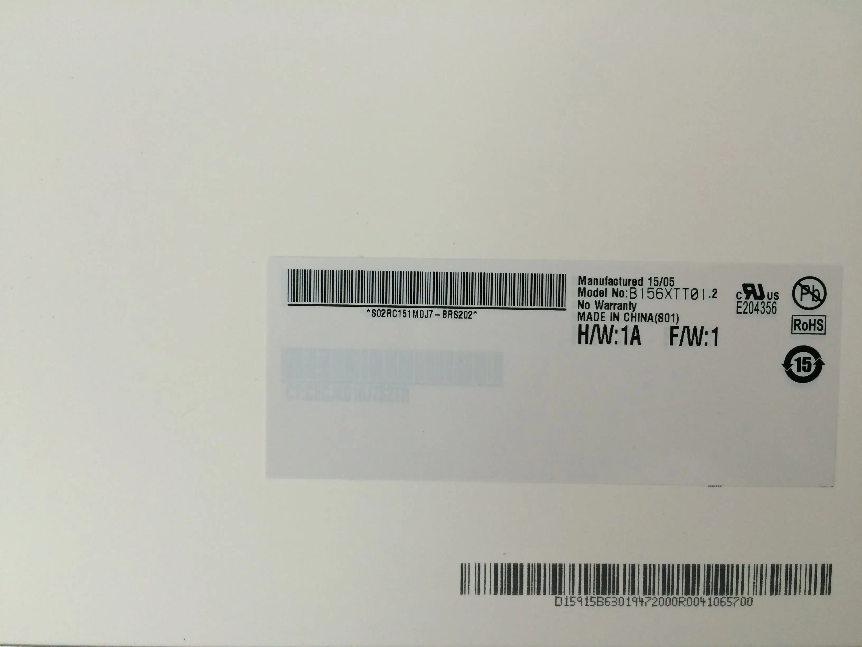 Запасной сенсорный ЖК-экран для ноутбука 15,6 дюйма класса A 1366*7638 40pin B156XTT01.2 для Dell