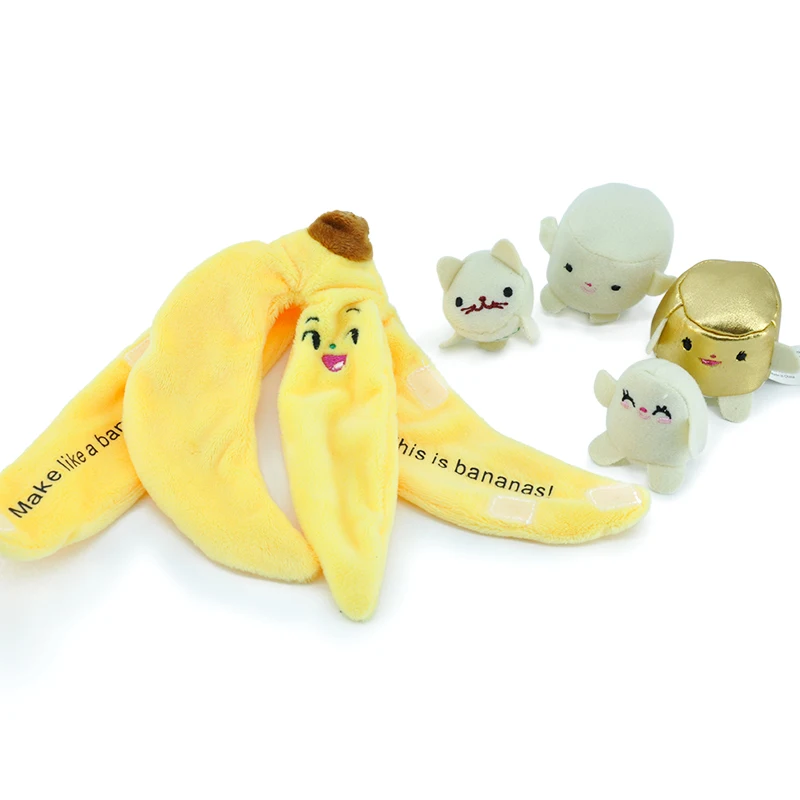 Promotion Custom Smile Yellow Bananas Fill Four Flap Soft Stuffed Plush Toy