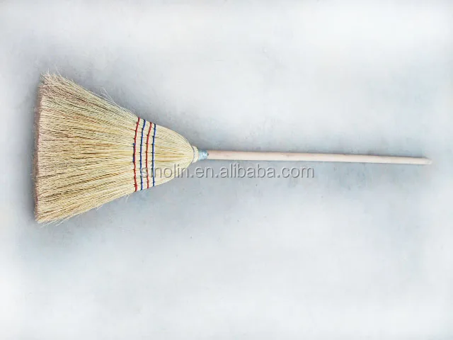 Natural Sorghum Straw Corn Broom with Wooden Handle for Sale