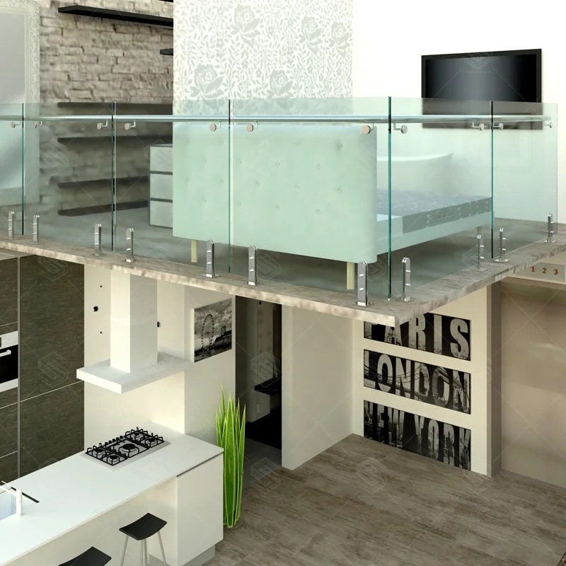 Modern style of landing  glass balustrade