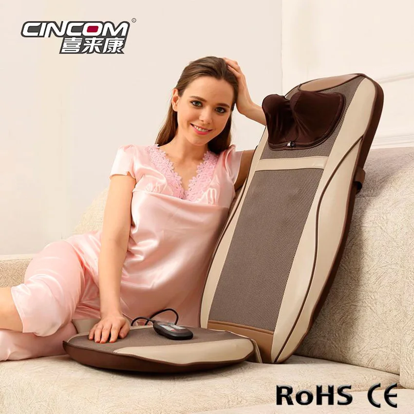 Infrared Vibrating Kneading Rolling Shiatsu Massage Cushion for Car Seat