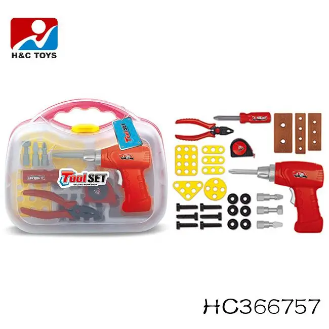 Детская игрушка 2 в 1 роскошный инструмент чемодан Пластиковый игрушечный набор инструментов для детей