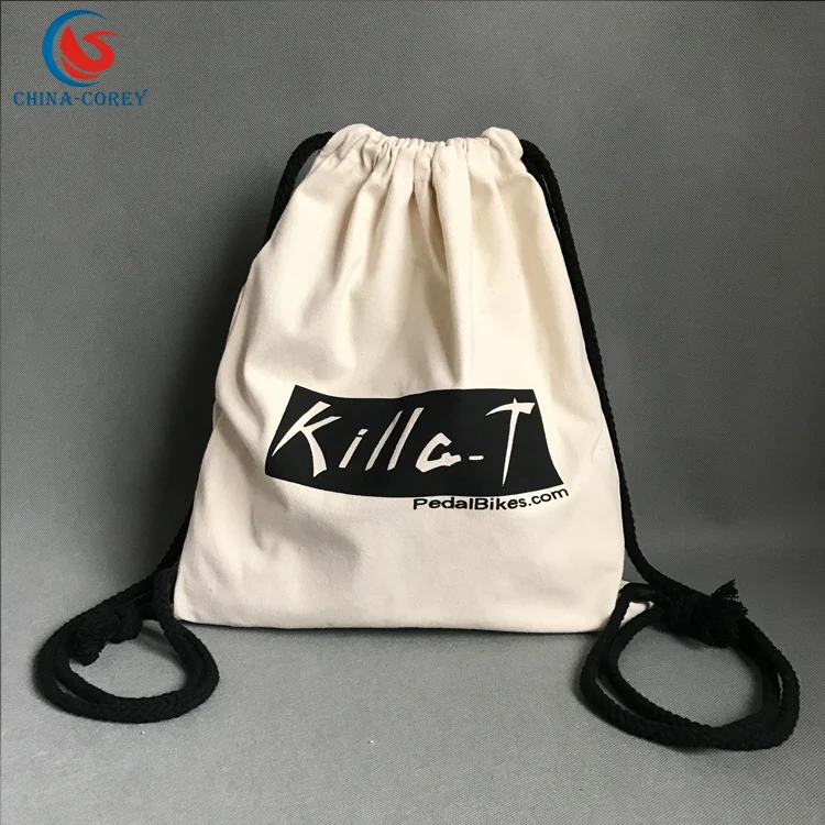 Cotton Canvas Gym Sport Duffle Bag Lightweight Fashionable Style Washable  Letter String for Promotional Use Custom Logo Printing