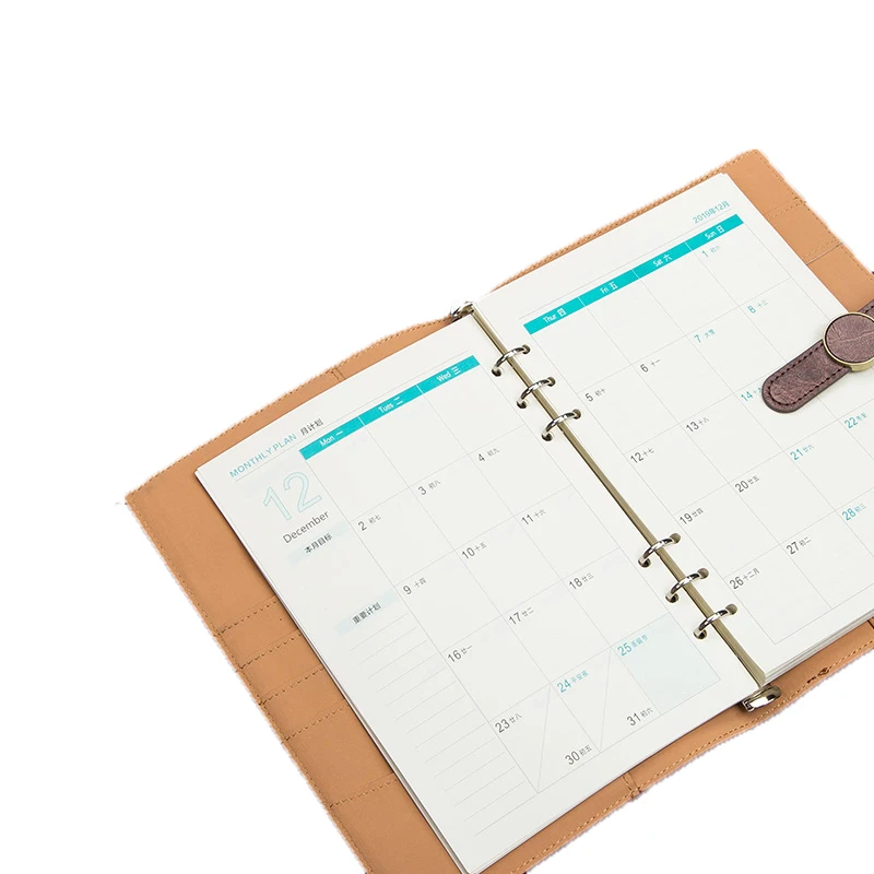 Магнитный Еженедельный планировщик квадратный льняной блокнот журнал со свободными листами простыни индивидуальный логотип для дневника из ПУ мягкий