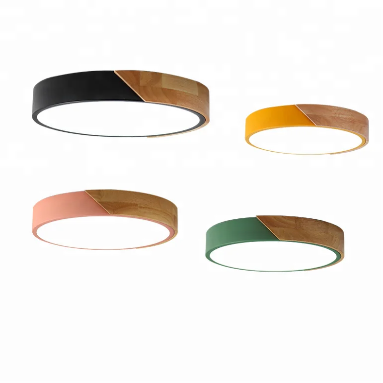 New Decorative 5 cm Thicker Led Wood Ceiling Light Indoor Restaurant Ceiling Hanging Lamp Light Fixture for Home