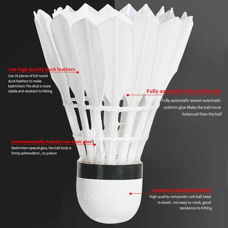 フェザーシャトルコック 6本セット Amazon | 初心者向けバドミントン6/12個パック - バドミントンシャトル