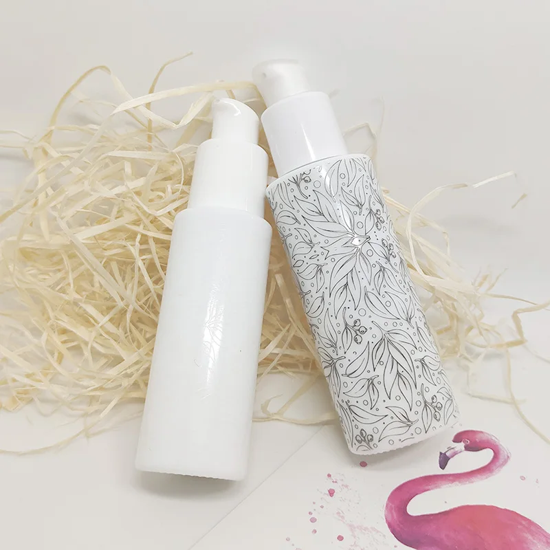 Lotion Pump White Opal Glass Square Porcelain Cosmetic Pump 30ml Ceramic Lotion Bottle